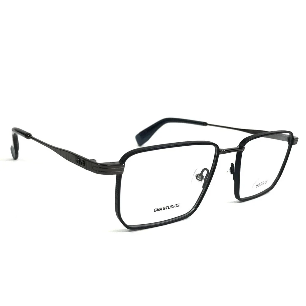 Gigi Studios Eyeglasses Frames TURING 6953/3 Black Gray Gunmetal 55-19-150